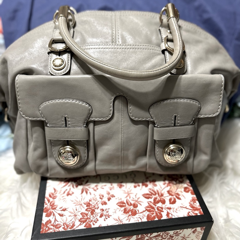 Coach Modish & Confident Dome Gray Leather Satchel